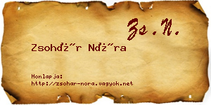 Zsohár Nóra névjegykártya