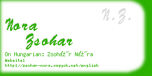 nora zsohar business card